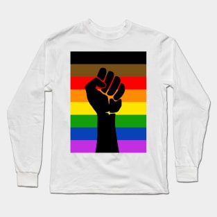 Philly Pride Flag - Black Fist Long Sleeve T-Shirt